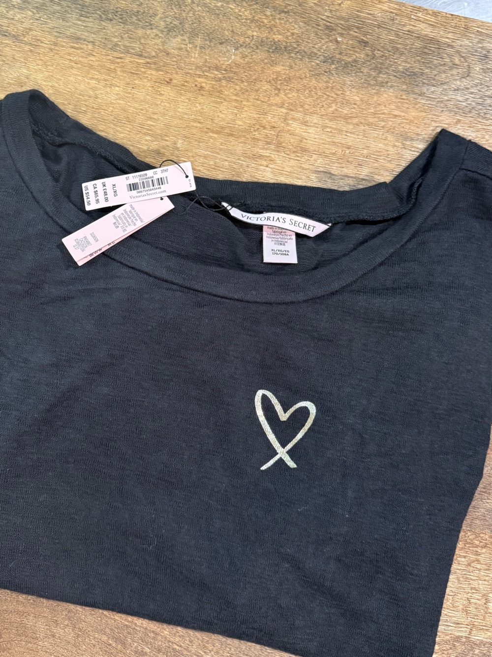 Victoria's Secret Black Tunic with Gold Metallic Heart